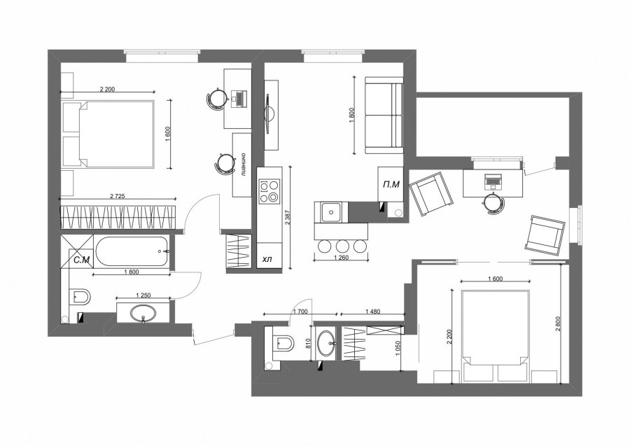 Планировка служебных квартир
