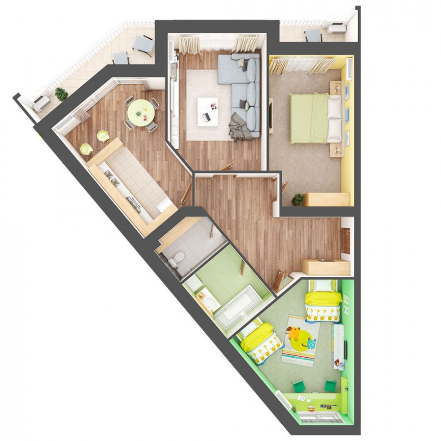 Планировки 63м 3комнатные