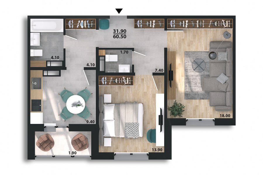 Планировка квартиры план цветной