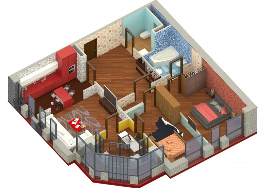 Планировка 4-х комнатной квартиры