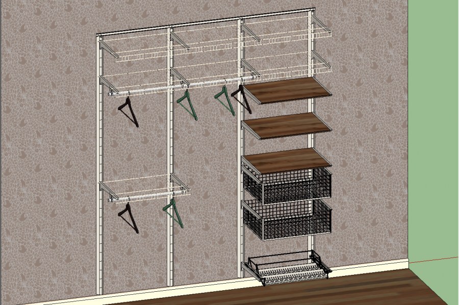 Стеллажные системы для гардеробной аристо