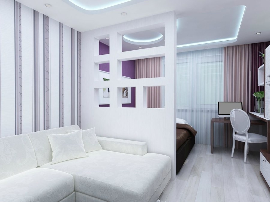 Гипсокартонные перегородки для зонирования