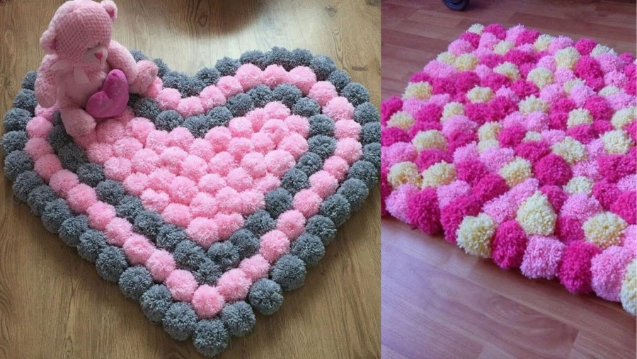 Коврик из помпонов