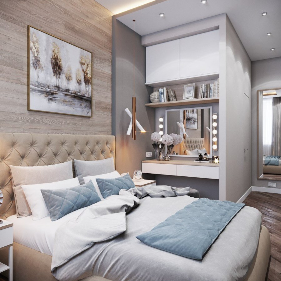 Стильная небольшая спальня