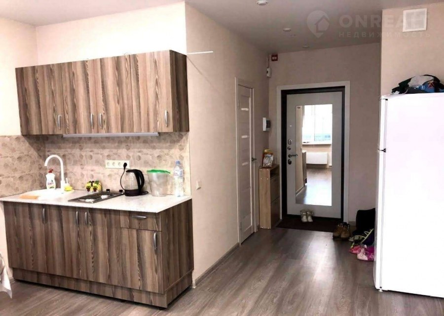 Дизайн интерьера однокомнатной квартиры 32 кв.м в серых тонах