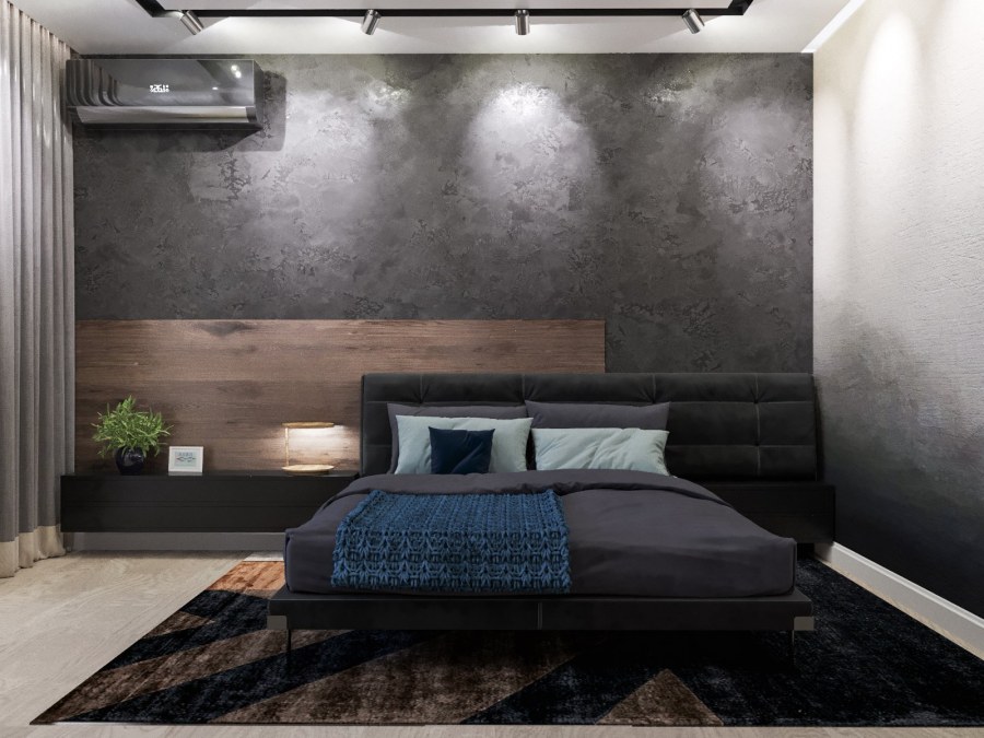 Декоративная штукатурка в спальне