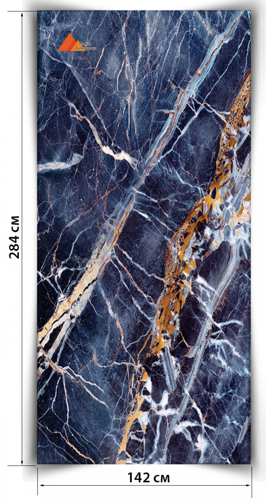 Гибкий мрамор черный Аист 284*142см