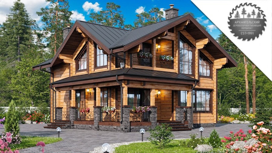 Дом Шале из клееного бруса