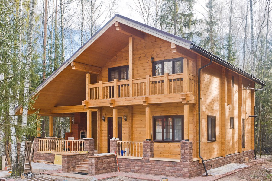 Дом из клееного бруса проект м346