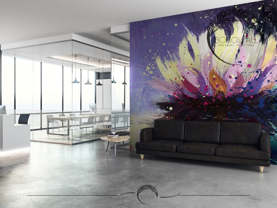 Современные фрески в интерьере Лотос