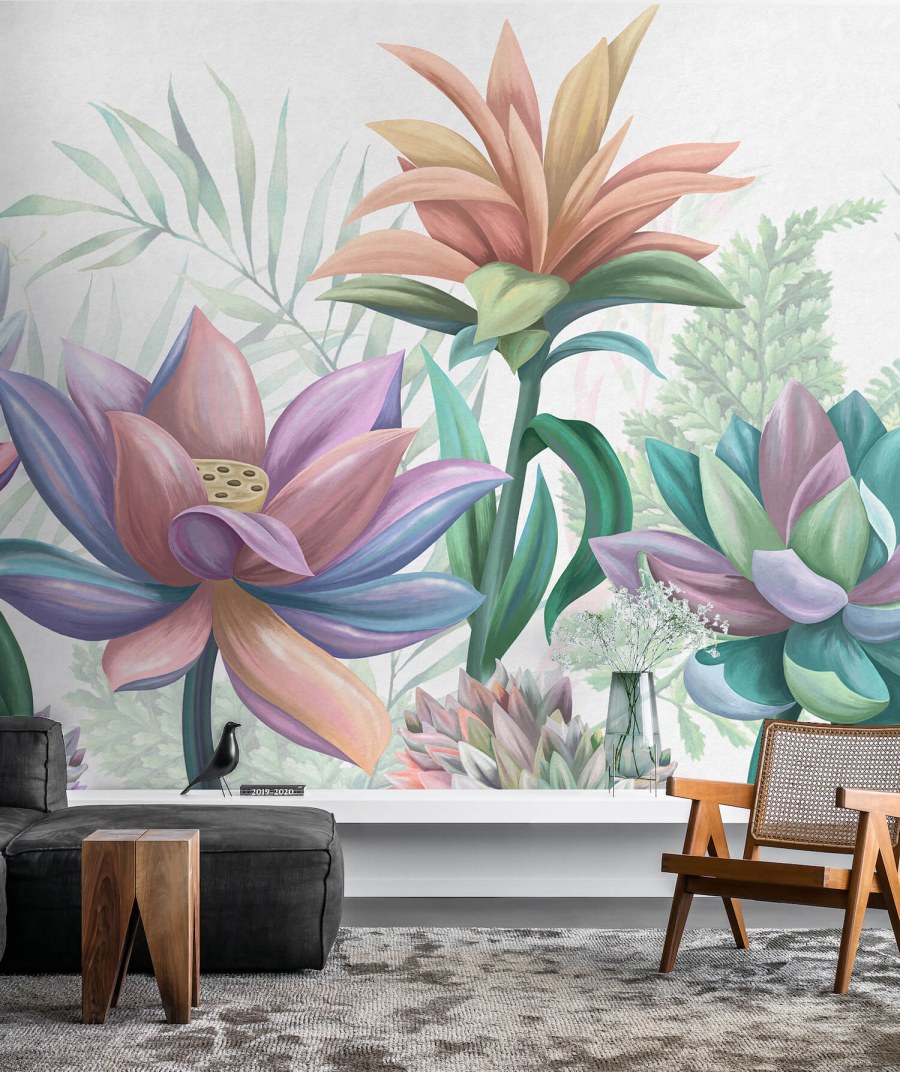 Дизайнерские обои для стен цветы