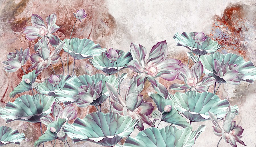 Фрески на стену Лотус