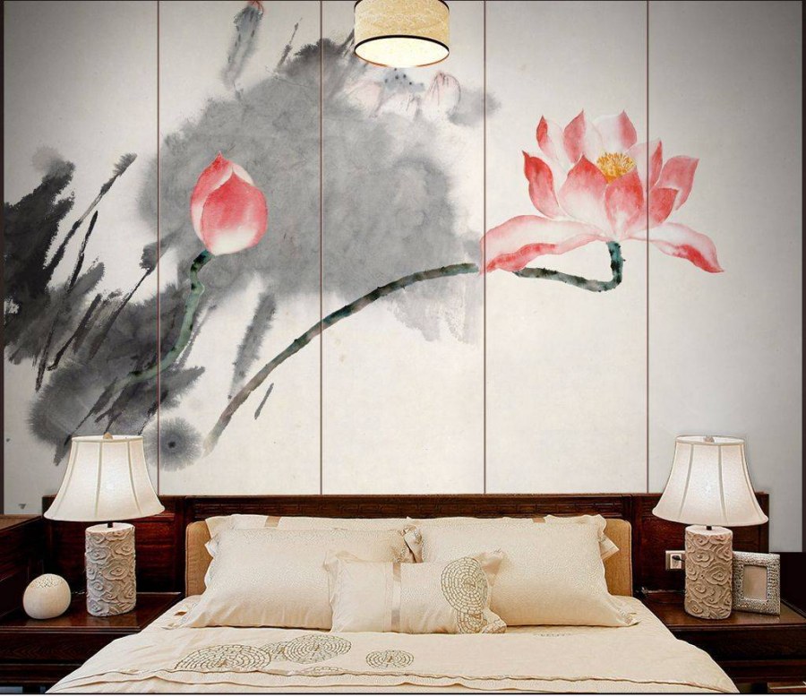 Фотообои акварель в интерьере