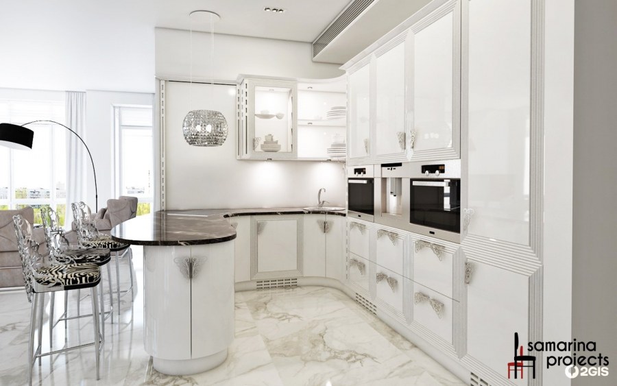 Дизайн интерьера кухни гостиной