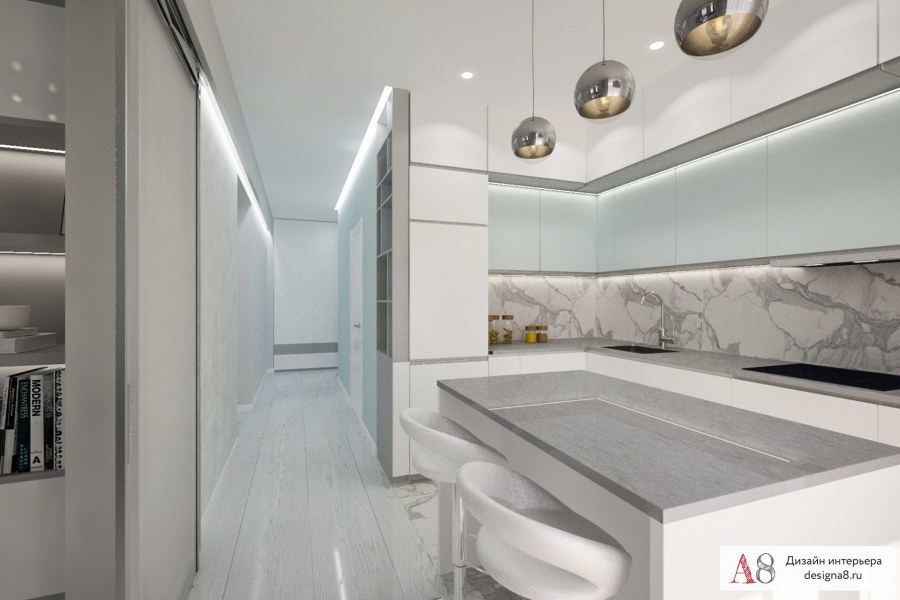 Дизайн интерьера загородного дома премиум с акцентами