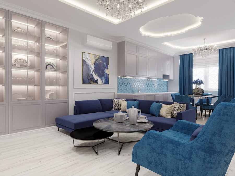 Проект трехкомнатной квартиры в стиле Минимализм