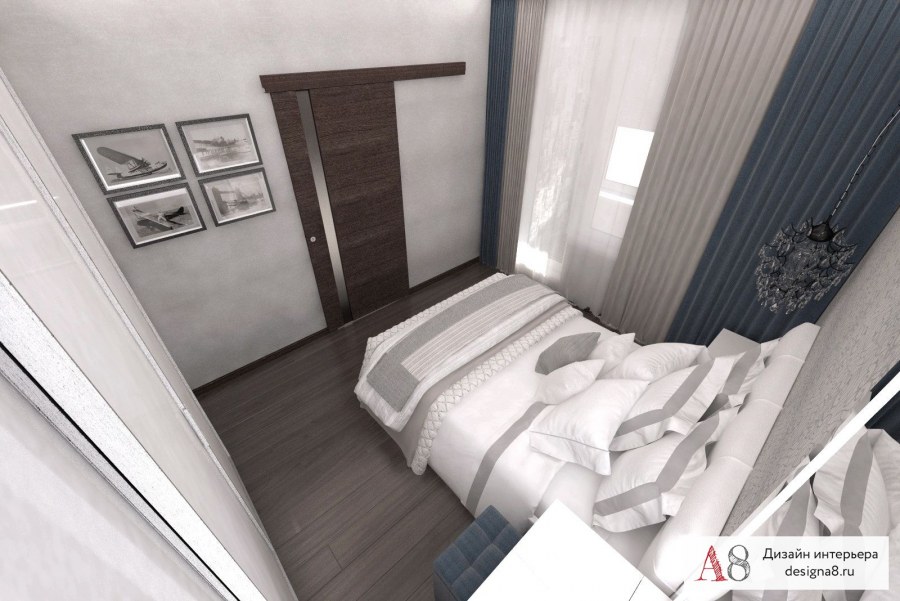 Кухня студия в пастельных тонах Неоклассика