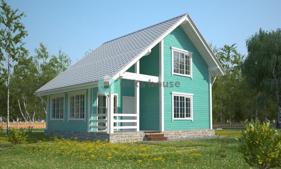 Бирюзовый дачный дом