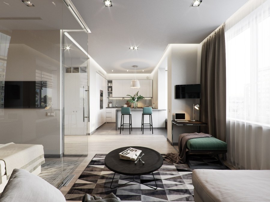 Интерьер однокомнатной студии