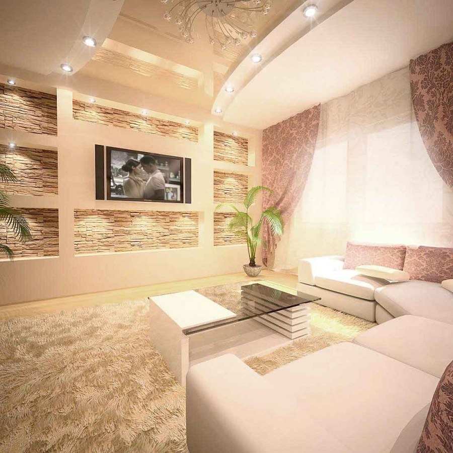 Светлая кухня гостиная