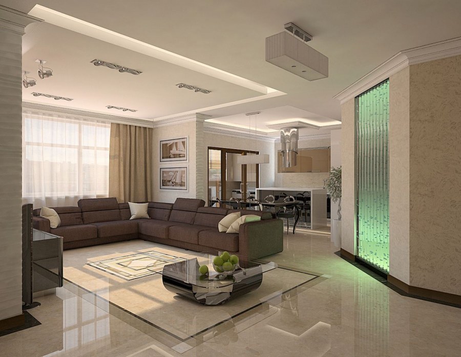 Интерьер трехкомнатной квартиры