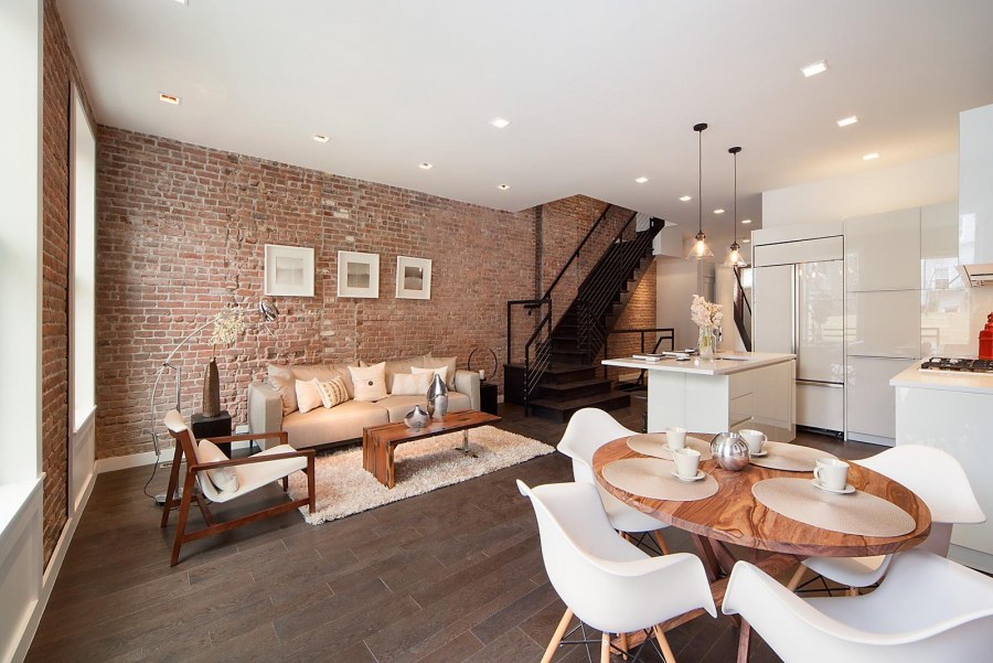 Декоративный кирпич в интерьере кухни