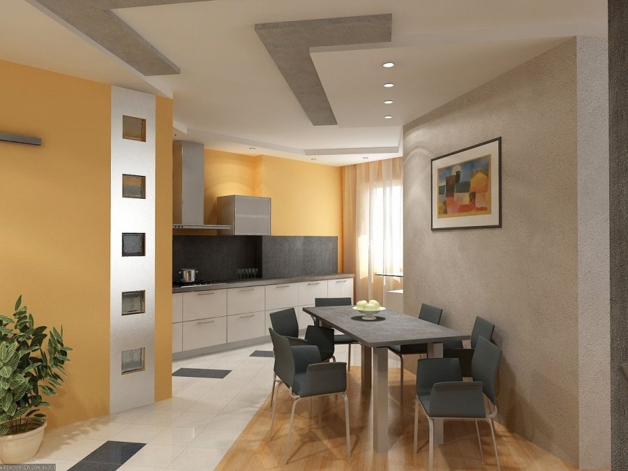 Варианты отделки маленькой кухни-гостиной