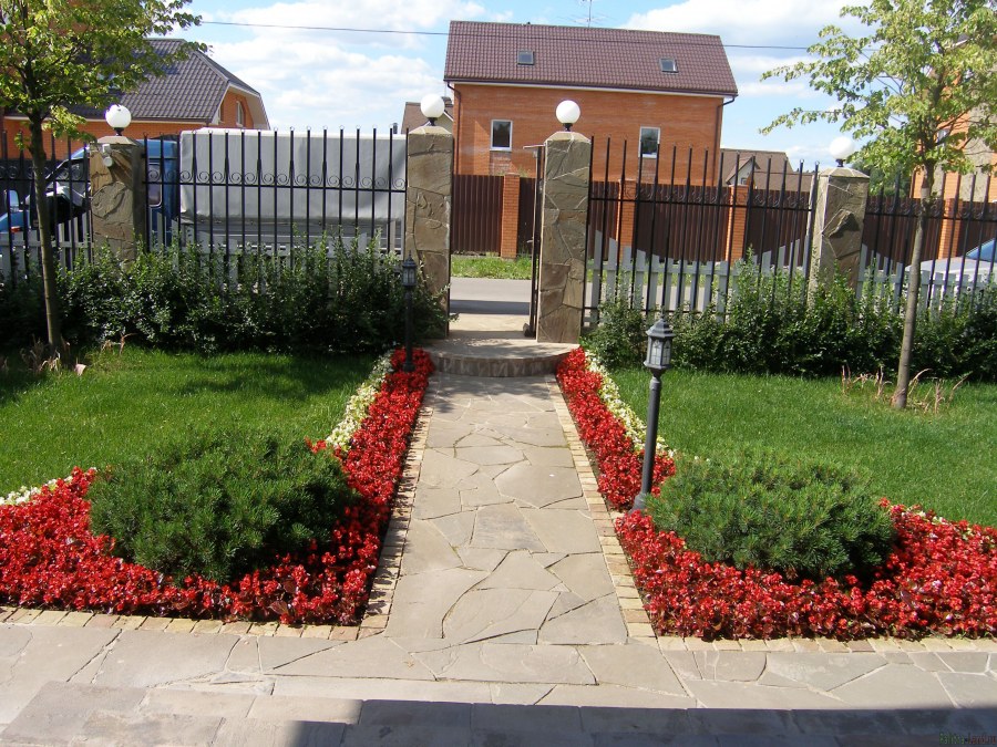 Клумба перед забором