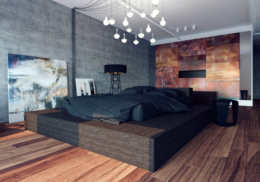 Лофт мужская спальня