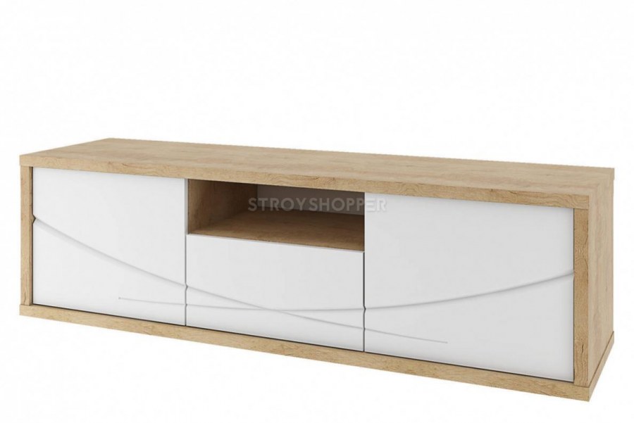 Мадейра СТЛ.264.02 тумба под TV дуб Небраска/белый глянец