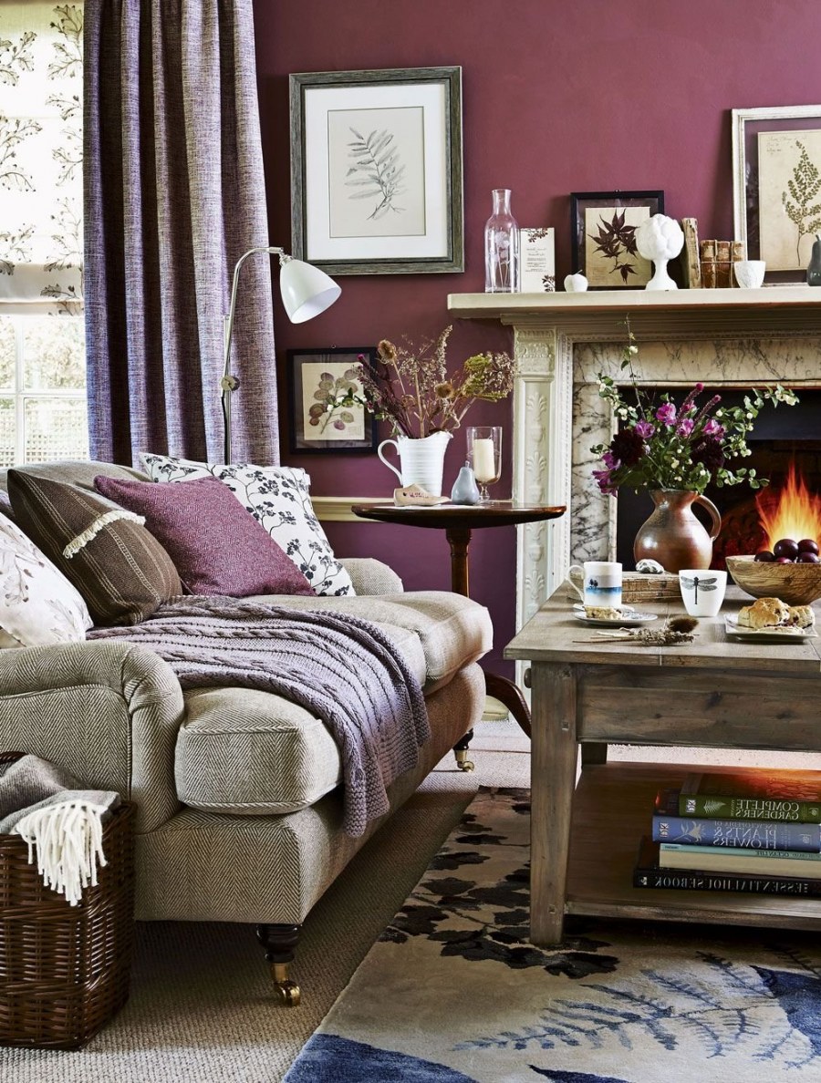 Гостиная в лавандовых тонах