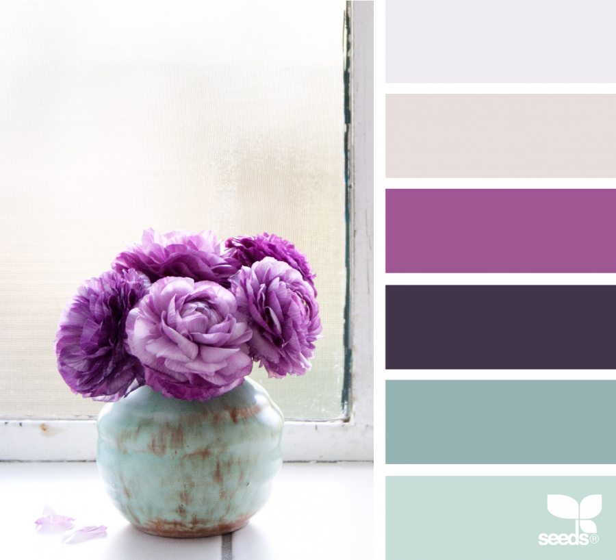 Сиренево зеленая палитра