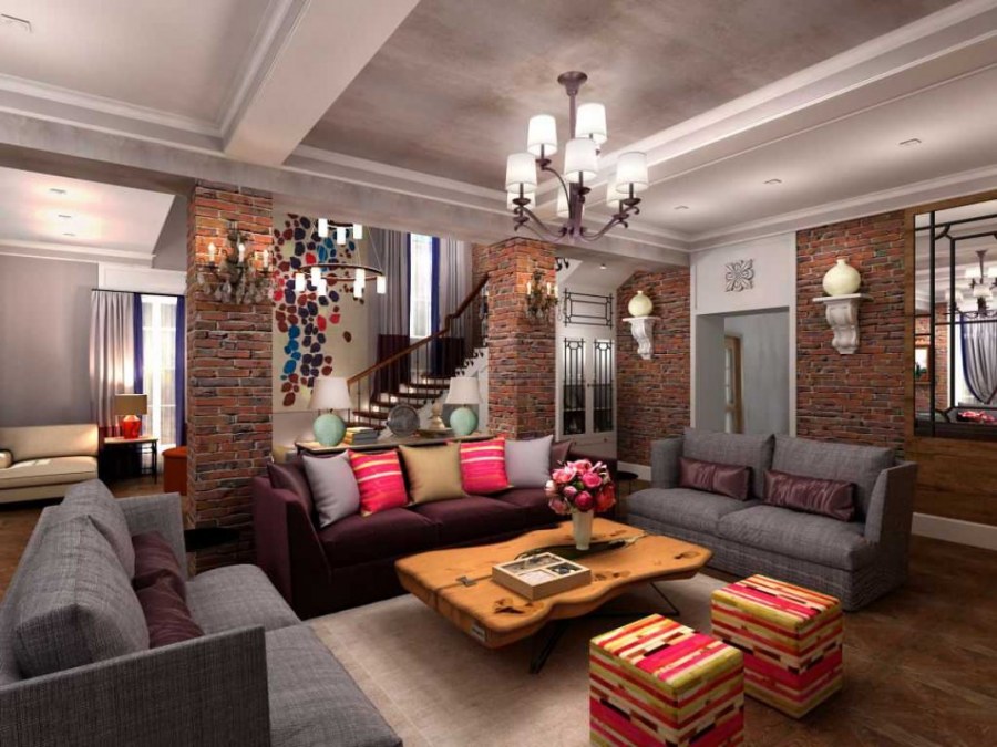 Гостиная Эклектика лофт