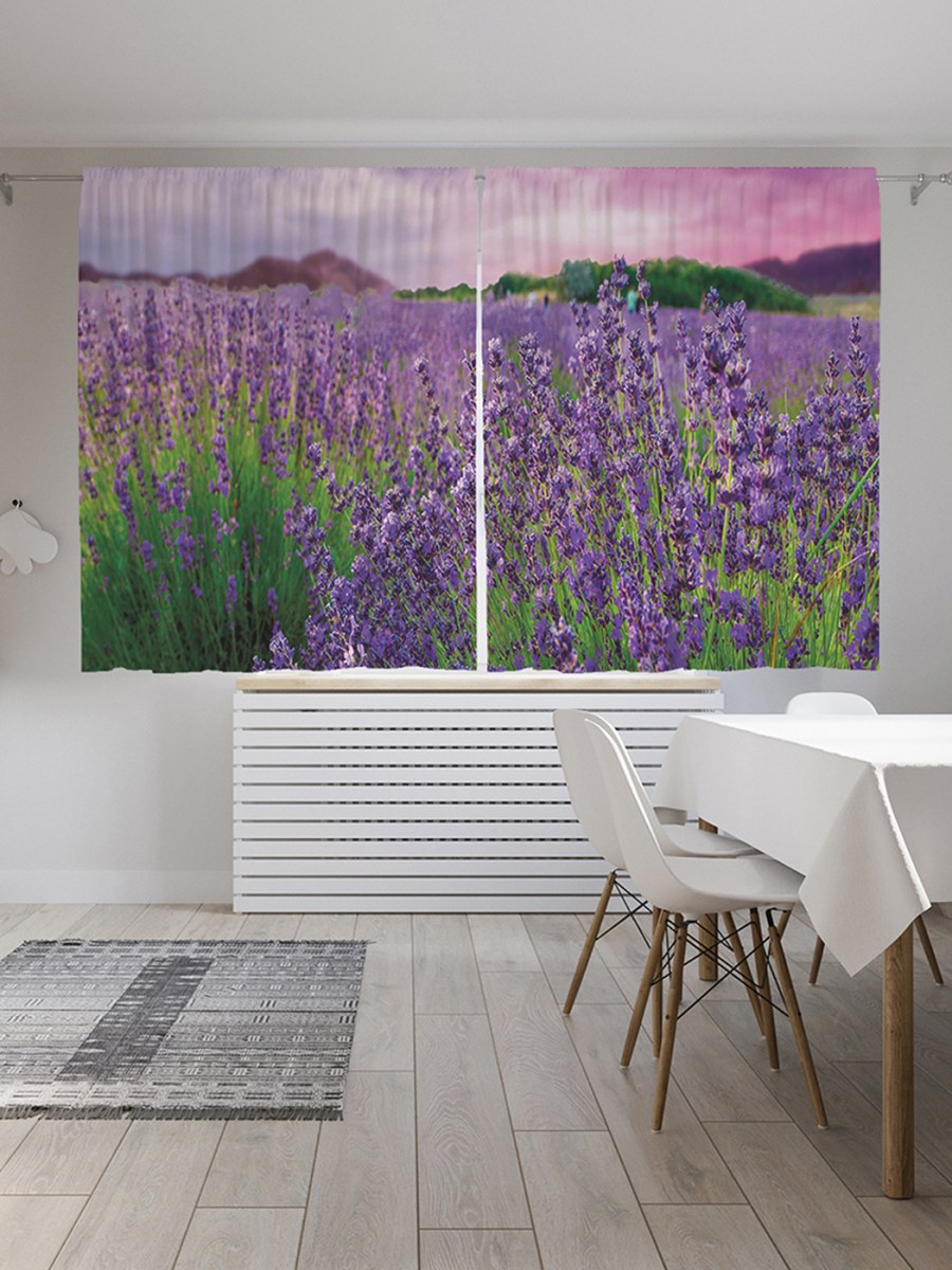 Занавески с лавандой на кухню