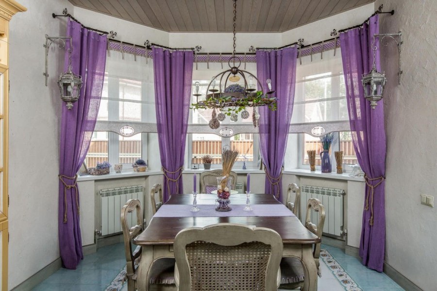 Лавандовый цвет в интерьере кухни