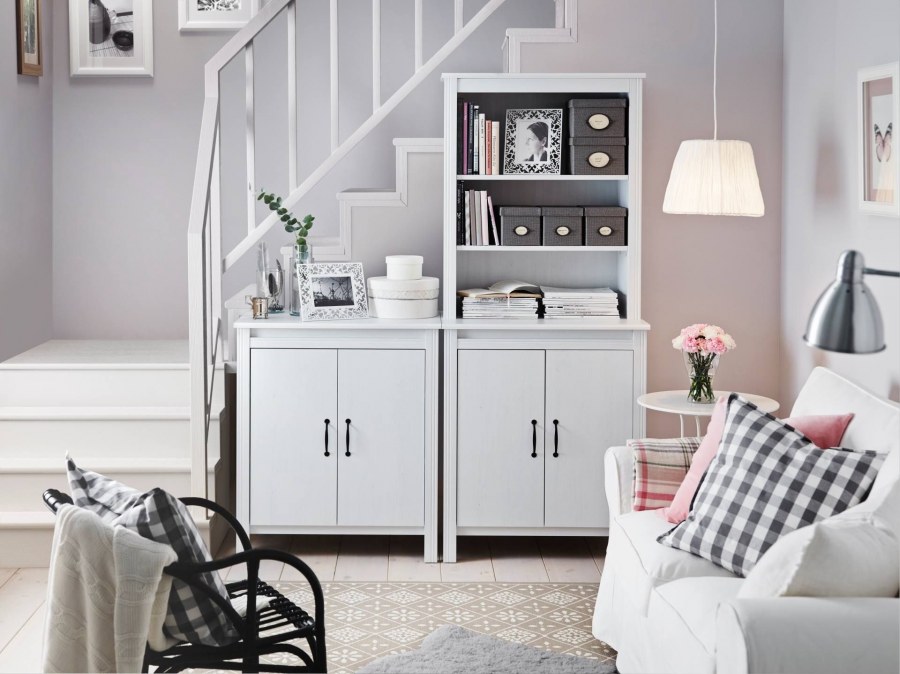 БРУСАЛИ высокий шкаф с дверцей коричневый 80x190 см