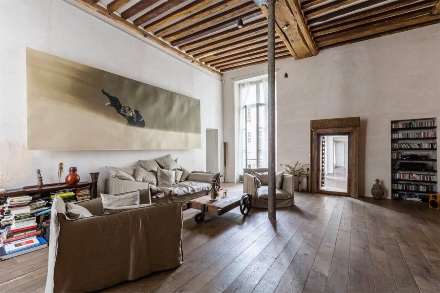 Стиль лофт бетон балки