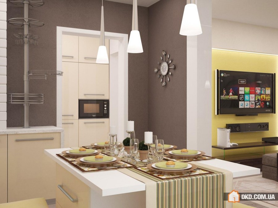 Кофейные стены на кухне