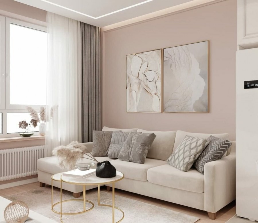 Гостиная в белом цвете классика