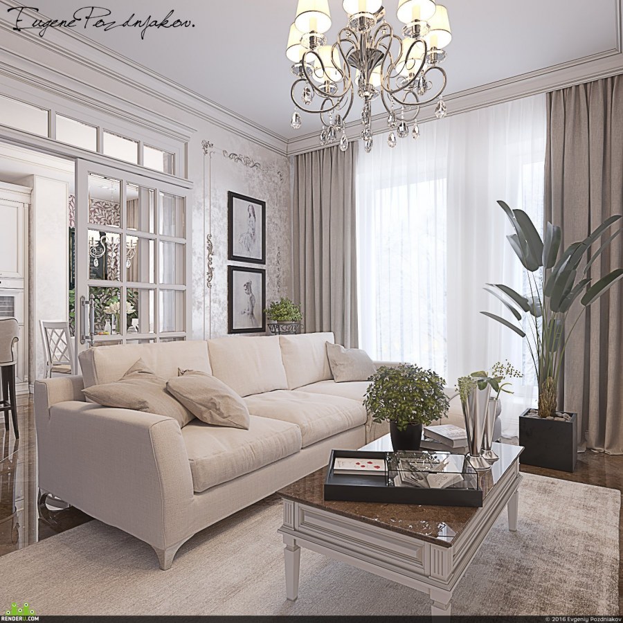 Гостиные в пастельных тонах