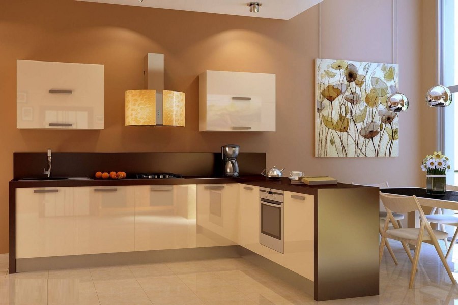 Бежевый кухонный гарнитур