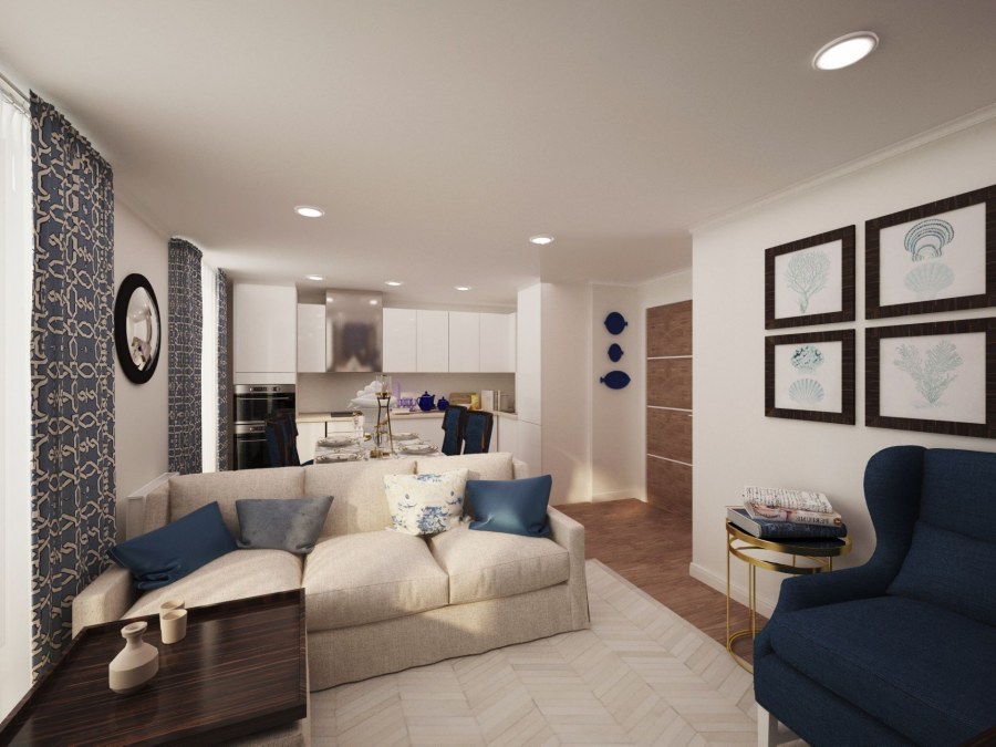 Интерьер двухкомнатной квартиры студии 60 кв.м