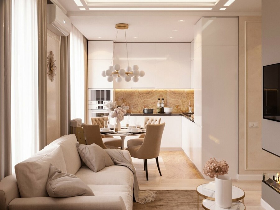 Кухня с гостинной 15кв.м планировка