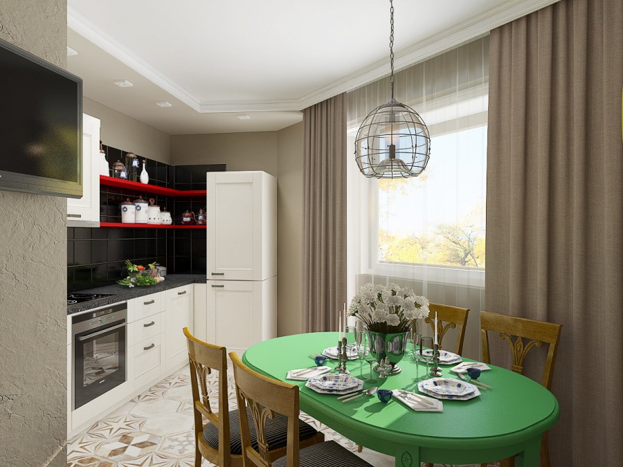 Дизайн кухни в двухкомнатной квартире
