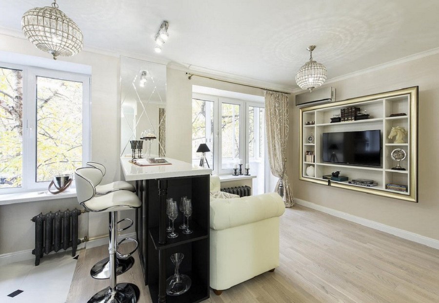 Кухня с гостинной 30кв м