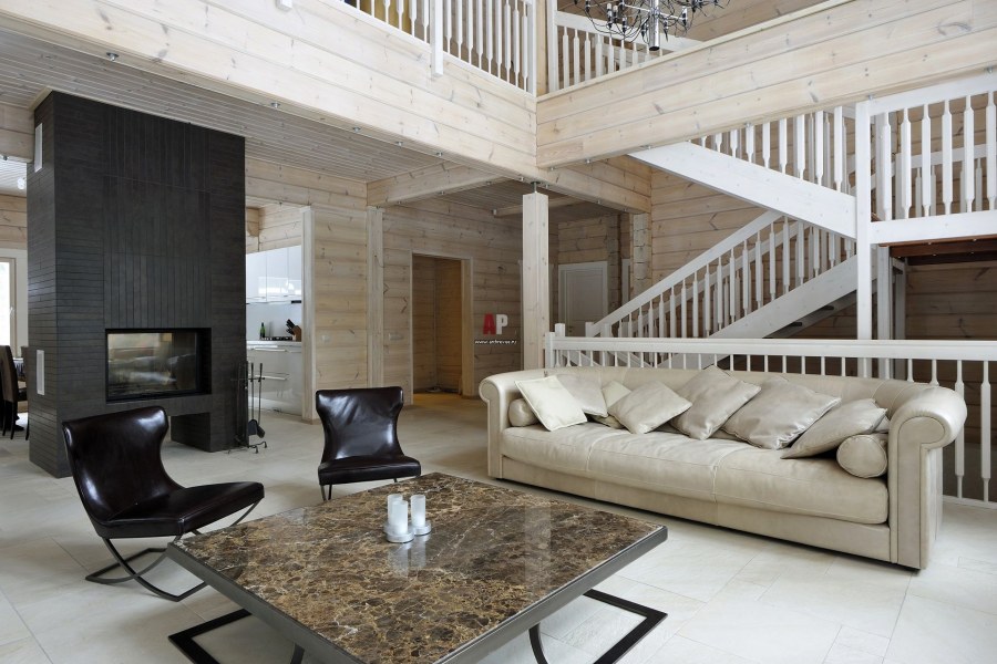 Дом из клееного бруса интерьер второй свет