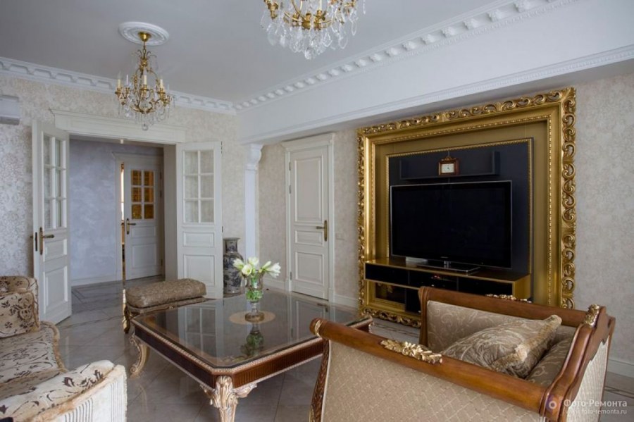 Телевизор в классическом интерьере