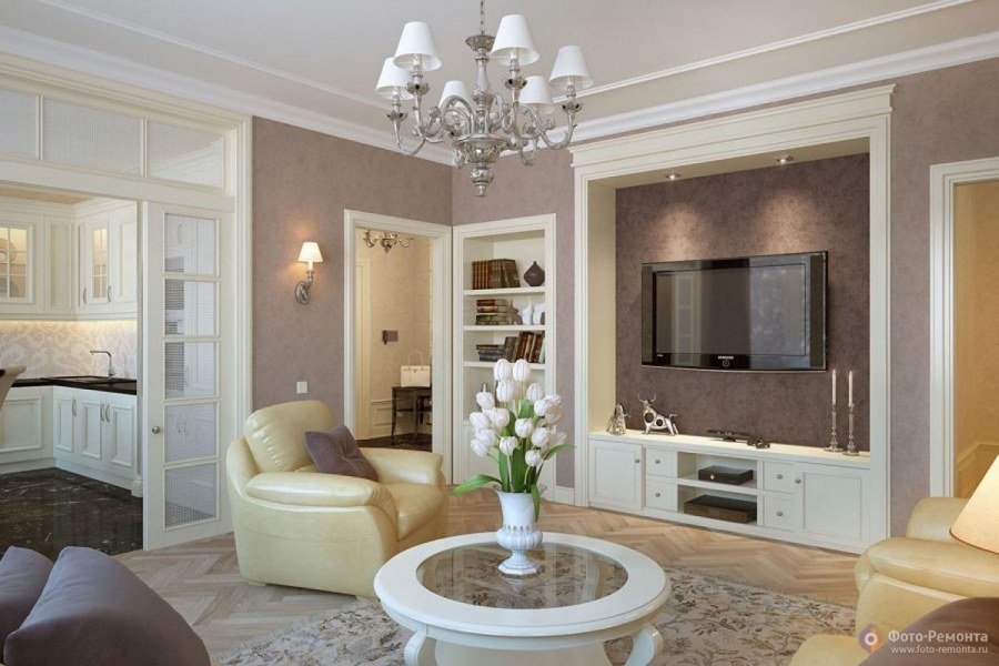 Гостиная в современном классическом стиле