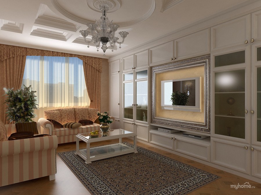 Телевизор в классическом интерьере