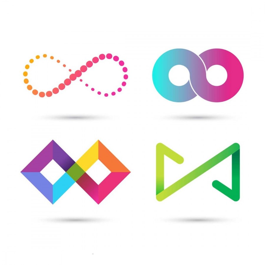 Логотипы с разноцветными буквами